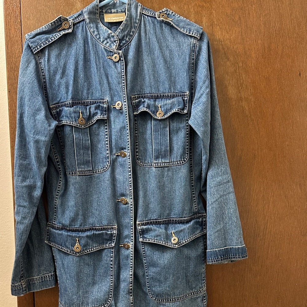Liz Claiborne Blue Denim Utility Jacket